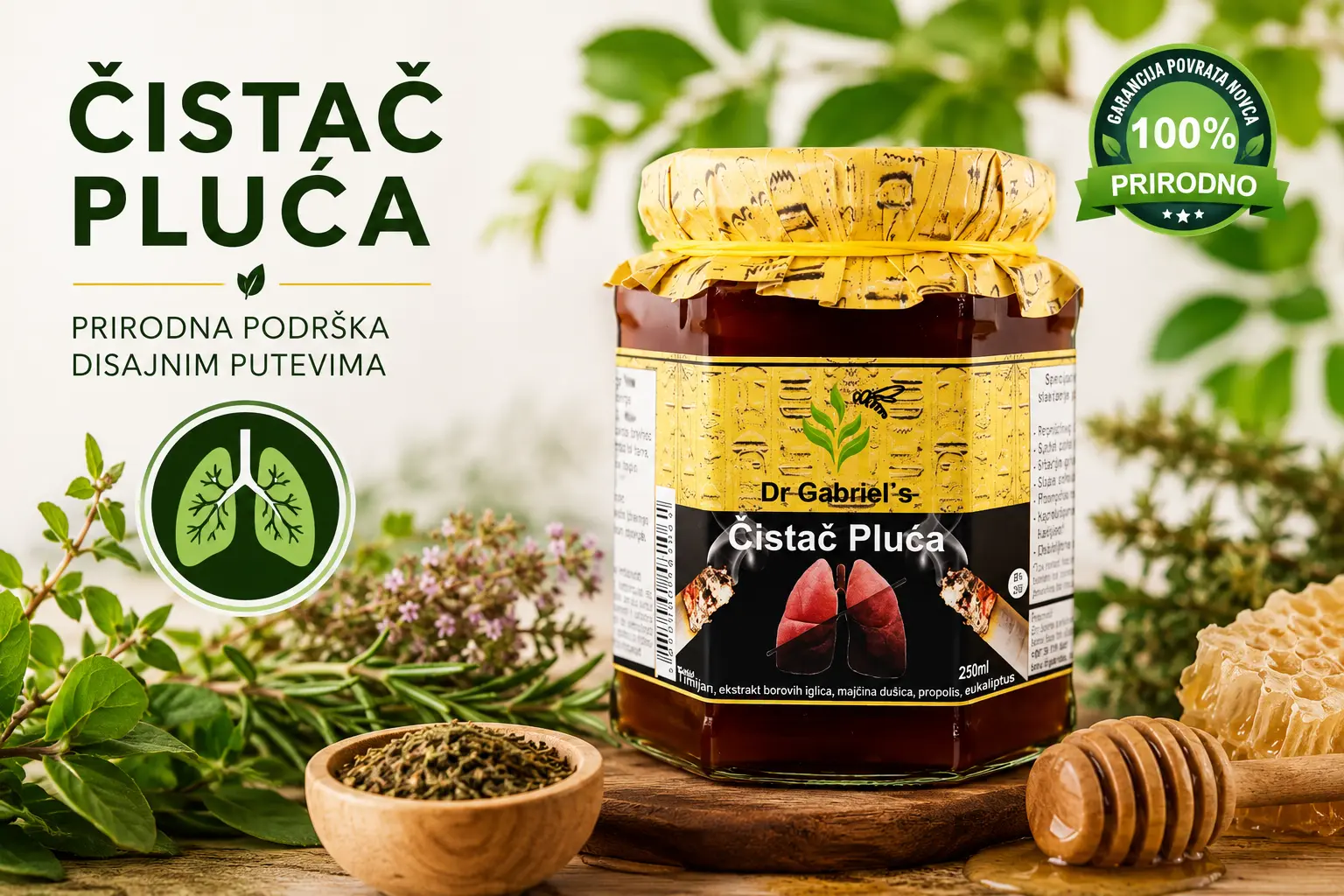 Dr Gabriel's Čistač pluća za podršku zdravlju pluća i bronhija